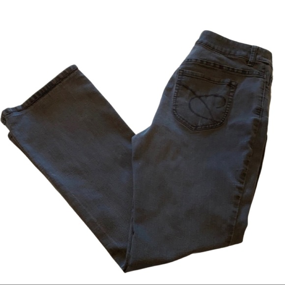 Chico’s Platinum Faded Black Denim Jeans Size 8 SHORT - Picture 1 of 9